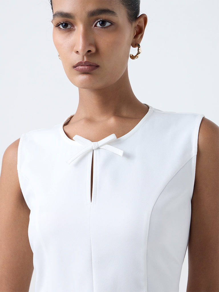 Wardrobe White Solid Cotton Top