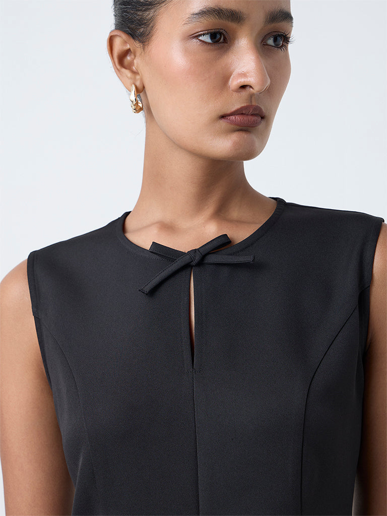Wardrobe Black Solid Cotton Top