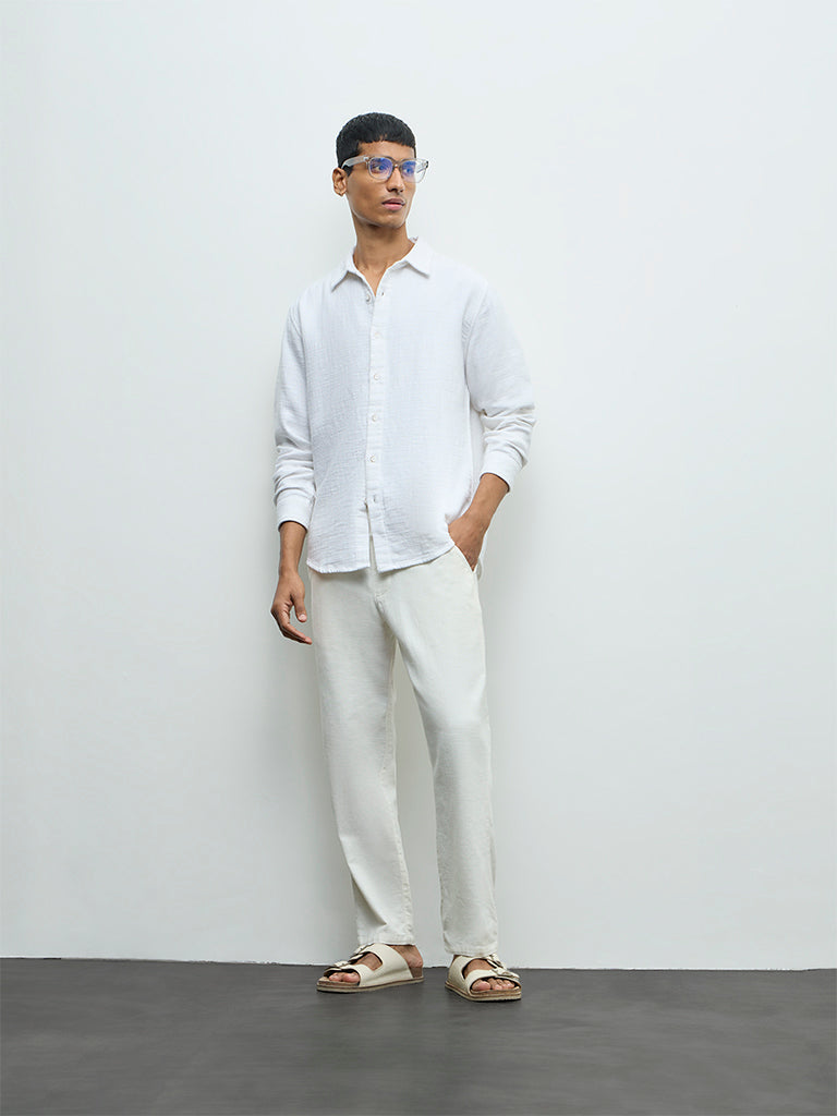 ETA White Relaxed-Fit Cotton Shirt