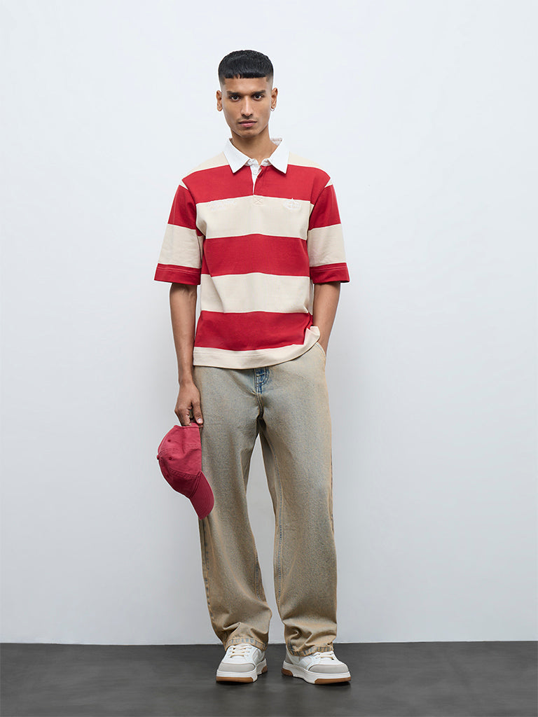 Nuon Blue Washed Loose-Fit Mid-Rise Jeans