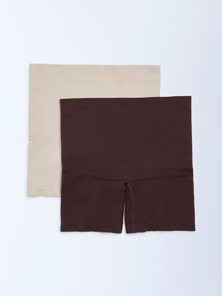 Wunderlove Brown Shapewear Briefs - Pack of 2