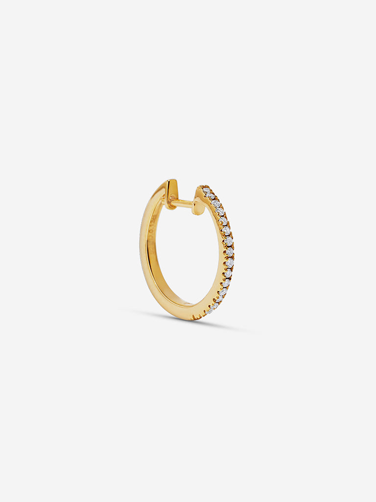 White Gold Plated Lab Diamond Studded Hoop Earrings
