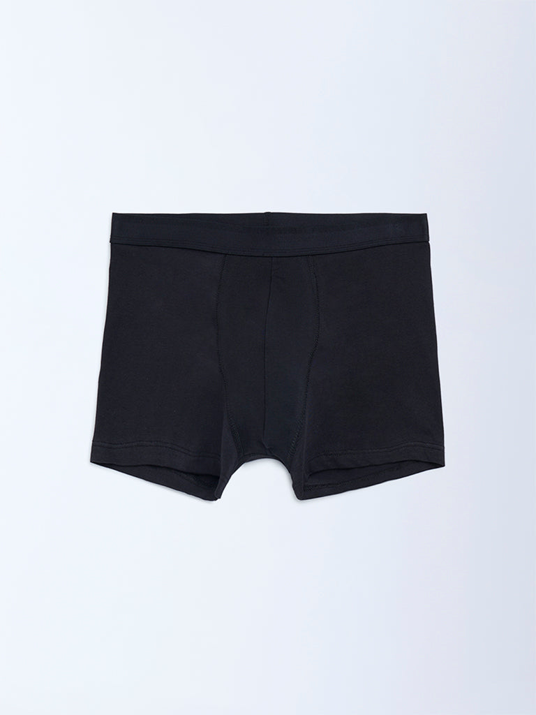 WES Lounge Navy Solid Cotton Trunks - Pack of 3