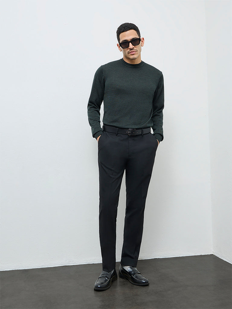 WES Formals Dark Green Relaxed-Fit Sweater