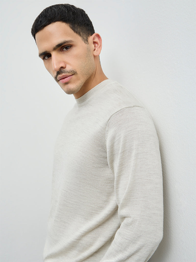 WES Formals Grey Relaxed-Fit Sweater