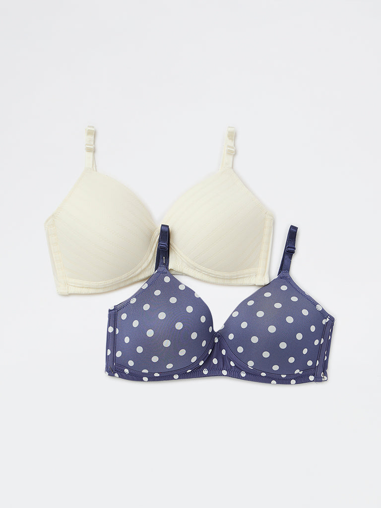 Wunderlove 2-Pack Self-Striped Underwired Bra