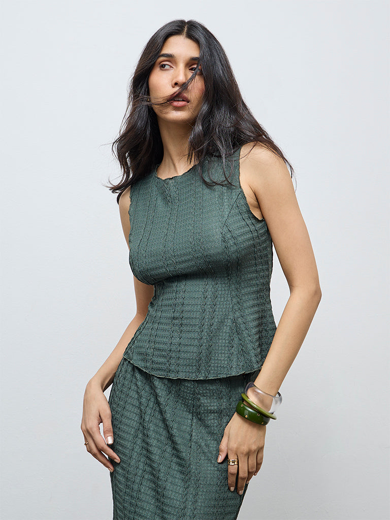 LOV Olive Textured Top