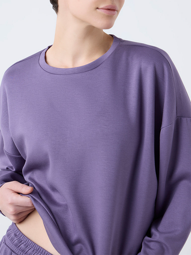 Wunderlove Purple Solid Sweatshirt