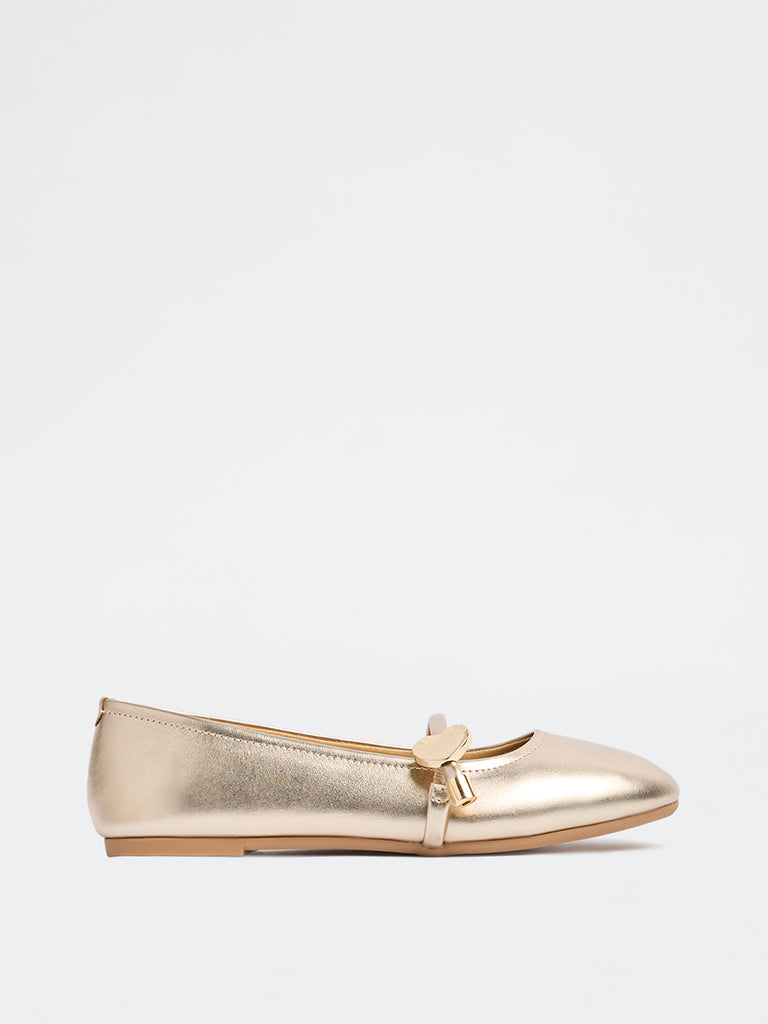 LUNA BLU Gold Mary Jane Shoes