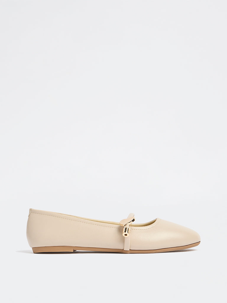 LUNA BLU Cream Mary Jane Shoes