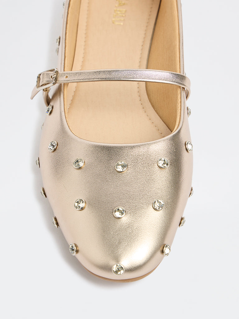 LUNA BLU Gold Mary Jane Shoes