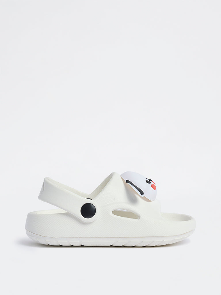 Yellow White Dog-Applique Clogs