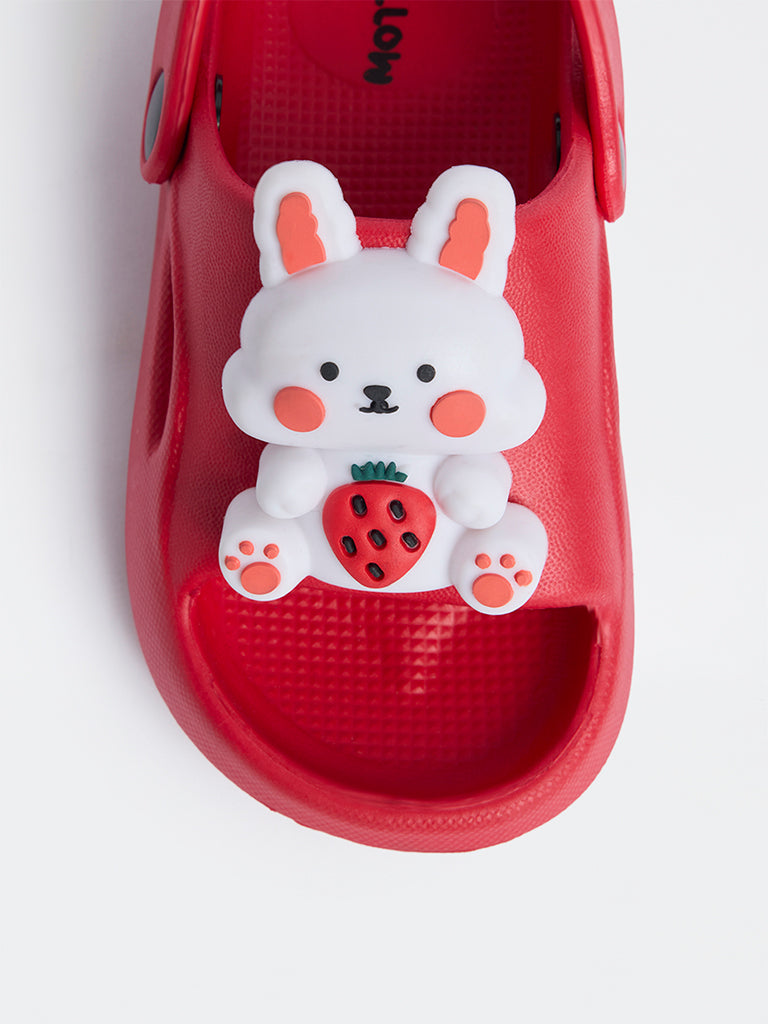 Yellow Red Bunny-Applique Clogs