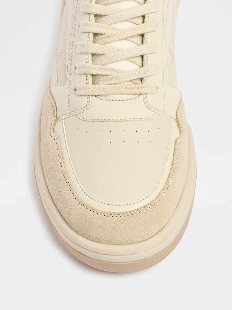 SOLEPLAY Light Beige High-Top Sneakers