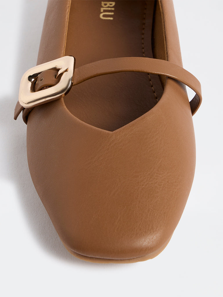 LUNA BLU Tan Mary Jane Shoes