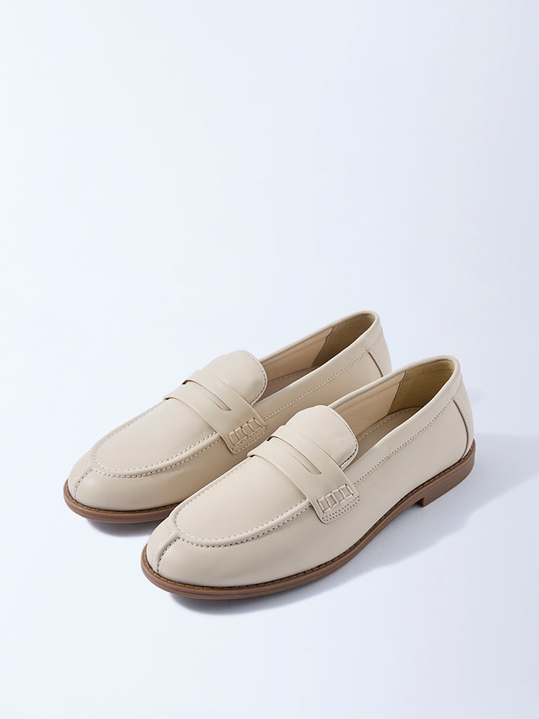 LUNA BLU Ivory Saddle Loafers