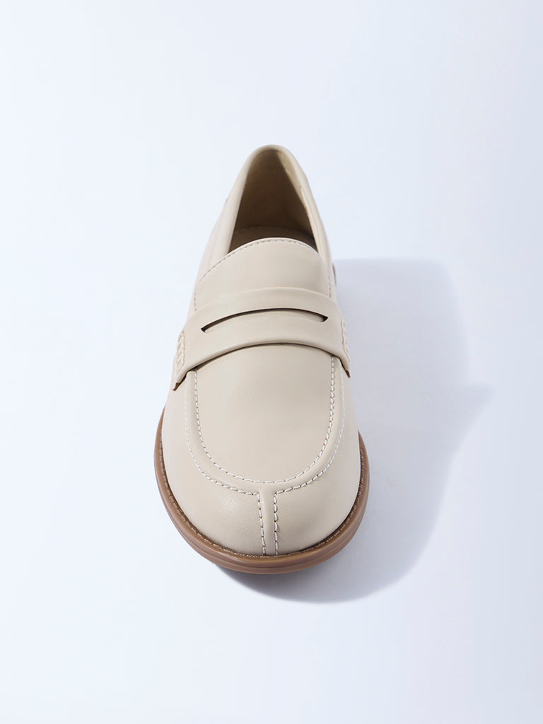 LUNA BLU Ivory Saddle Loafers