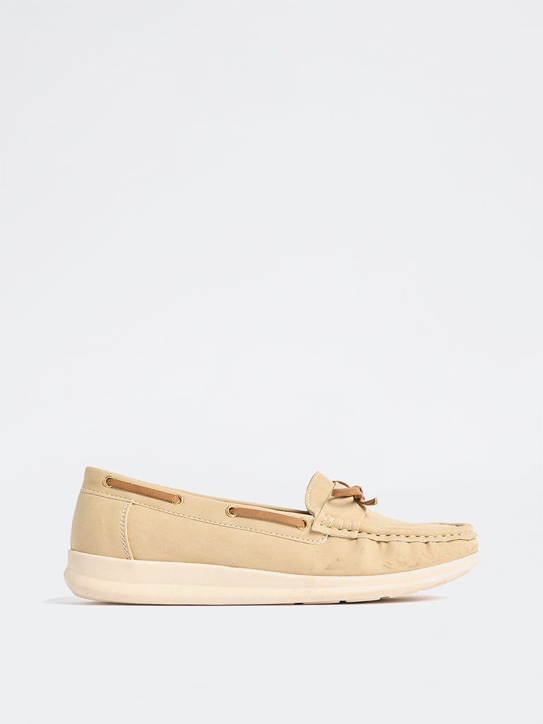 LUNA BLU Ivory Bow-Detailed Loafers