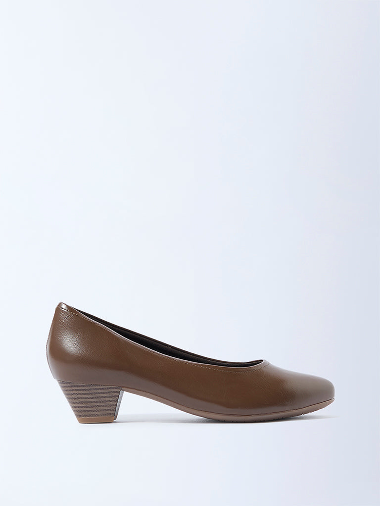 LUNA BLU Dark Brown Solid Pump Shoes