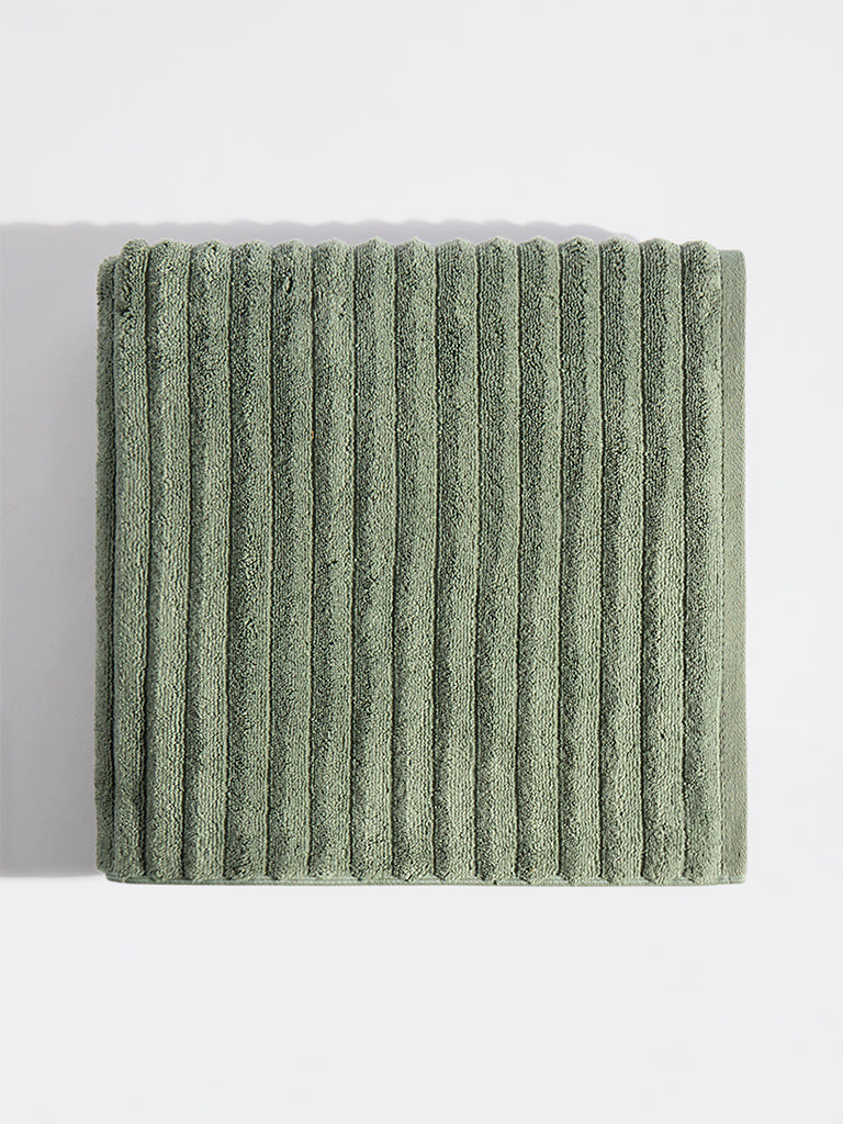 Westside Home Green Self-Striped Bath Sheet
