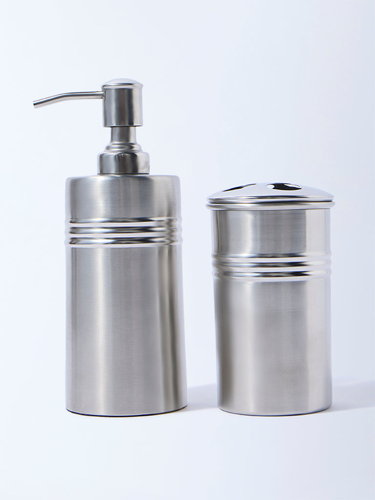 Westside Home Silver Metal Bathroom Accessory Set