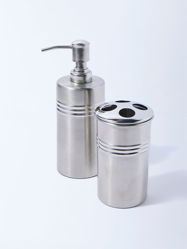 Westside Home Silver Metal Bathroom Accessory Set