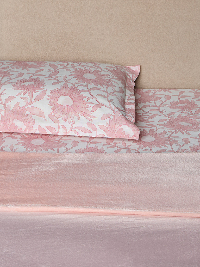 Westside Home Pink Single Bed Fleece Blanket