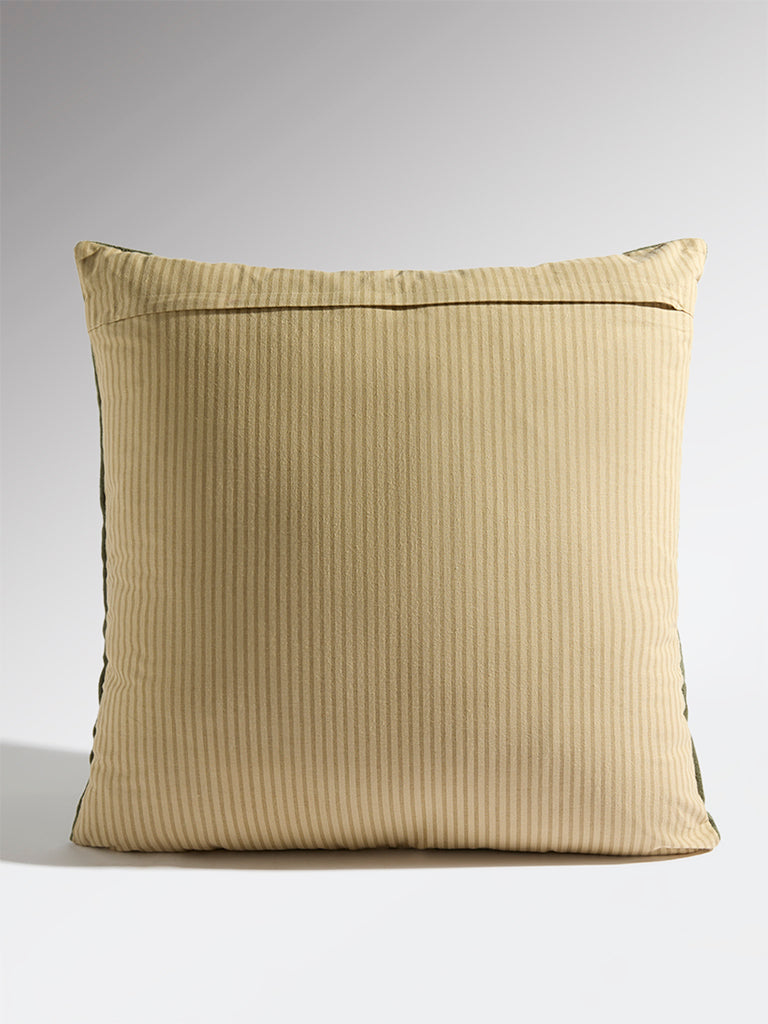 Westside Home Olive Stripe Printed Cushion Cover