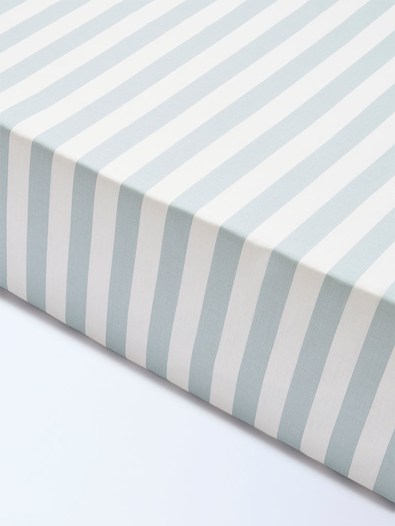 Westside Home Dusty Blue Striped King Bed Sheet Set