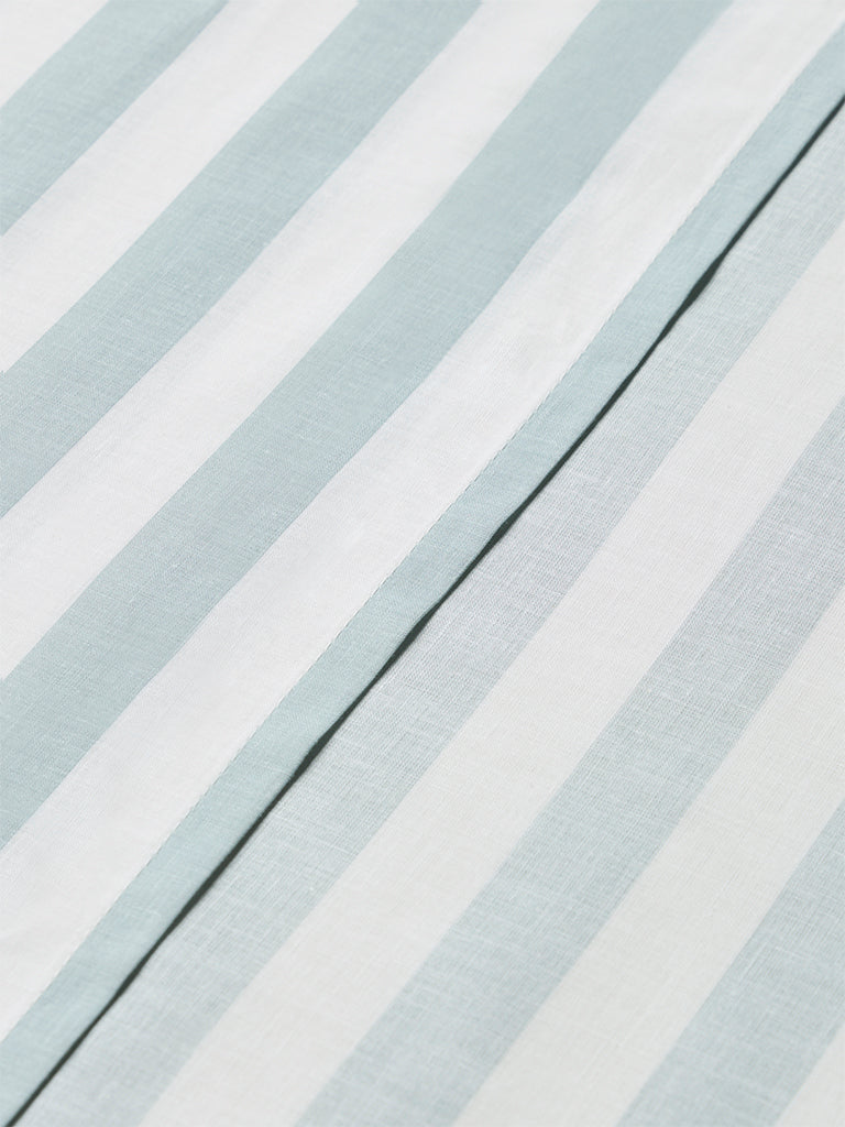 Westside Home Dusty Blue Striped King Bed Sheet Set