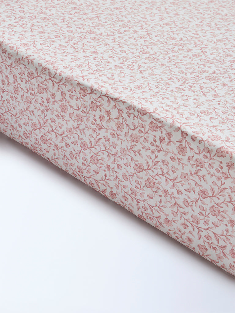 Westside Home Pink Floral Pattern King Bed Sheet Set
