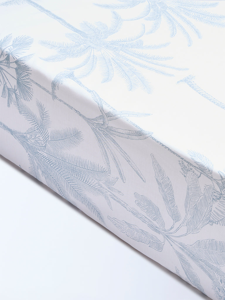 Westside Home Dusty Blue Tropical-Inspired King Bed Sheet Set