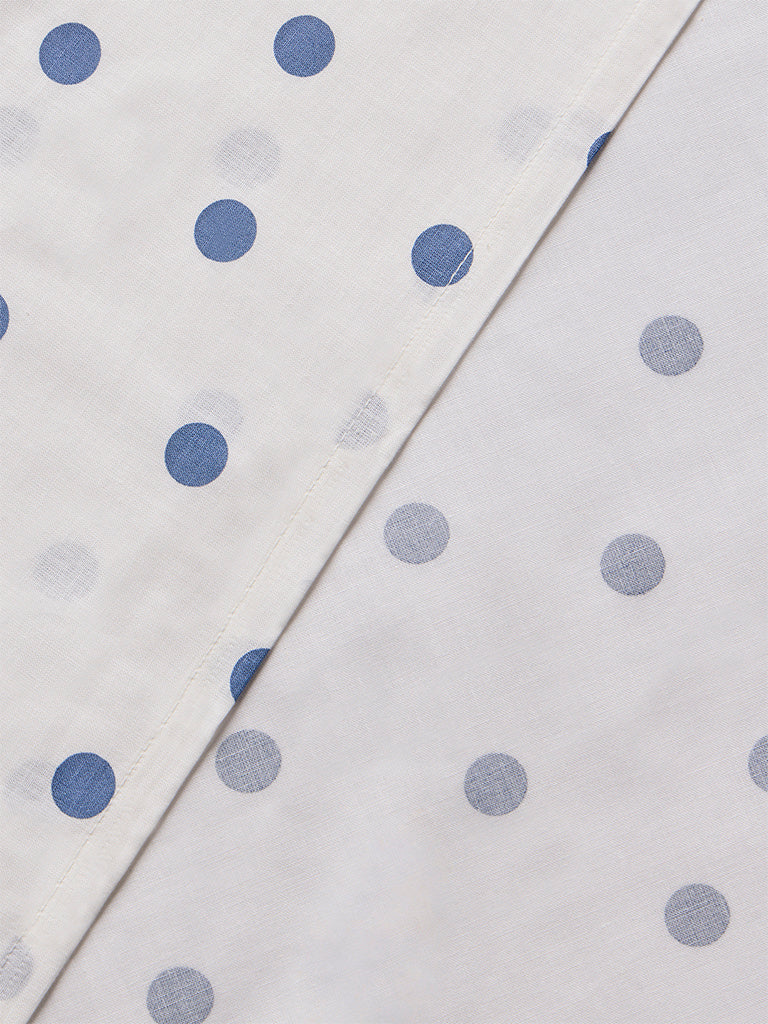 Westside Home Blue Polka Dot Queen Bed Sheet Set
