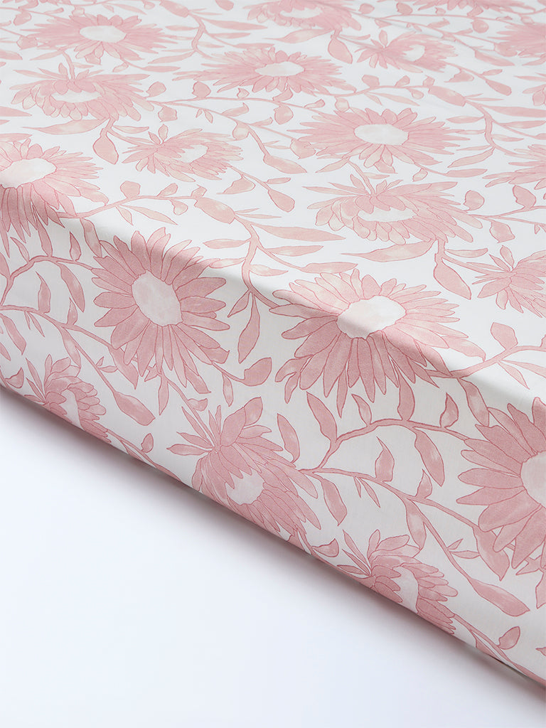 Westside Home Pink Sunflower Printed King Bed Sheet Set