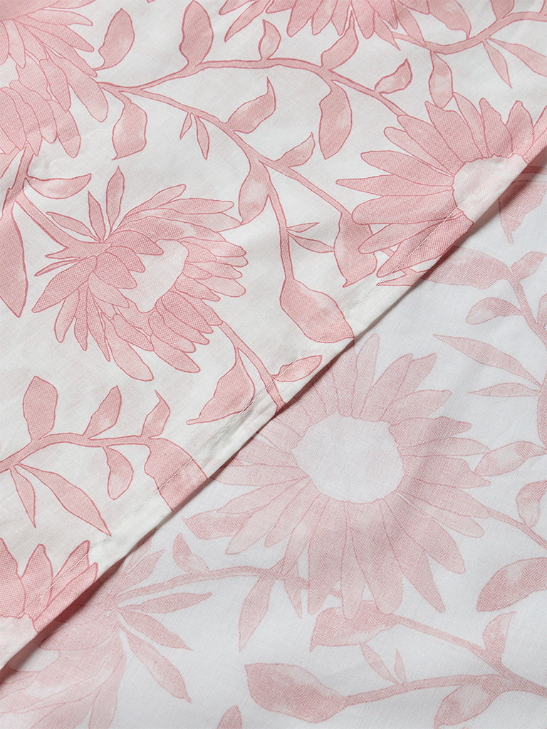 Westside Home Pink Sunflower Printed King Bed Sheet Set