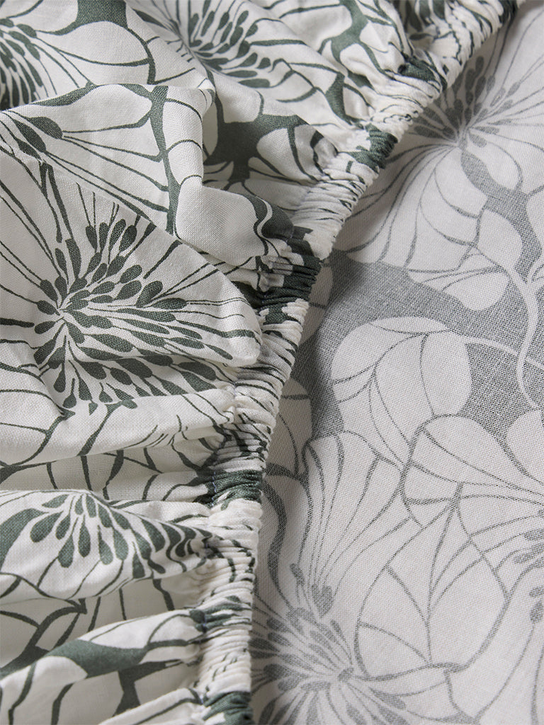 Westside Home Sage Floral Design King Bed Sheet Set