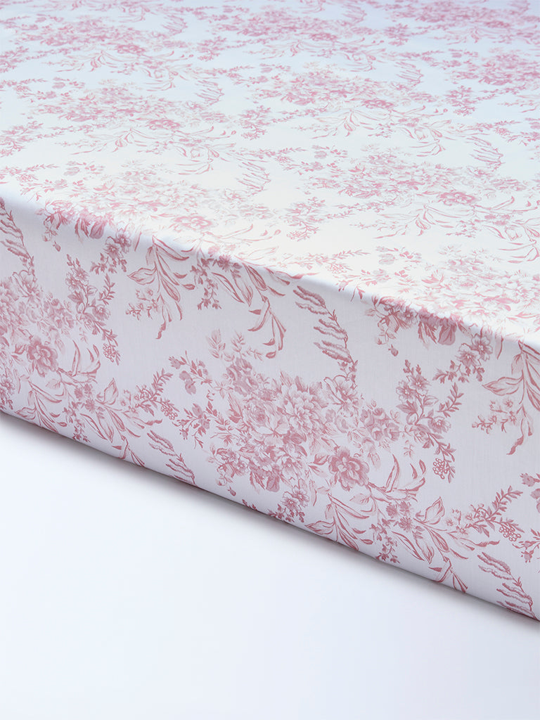 Westside Home Pink Floral Pattern King Bed Sheet Set