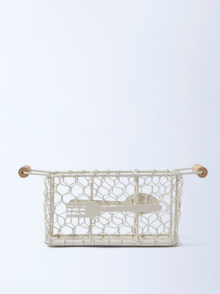 Westside Home Ivory Wired Cutlery Caddy