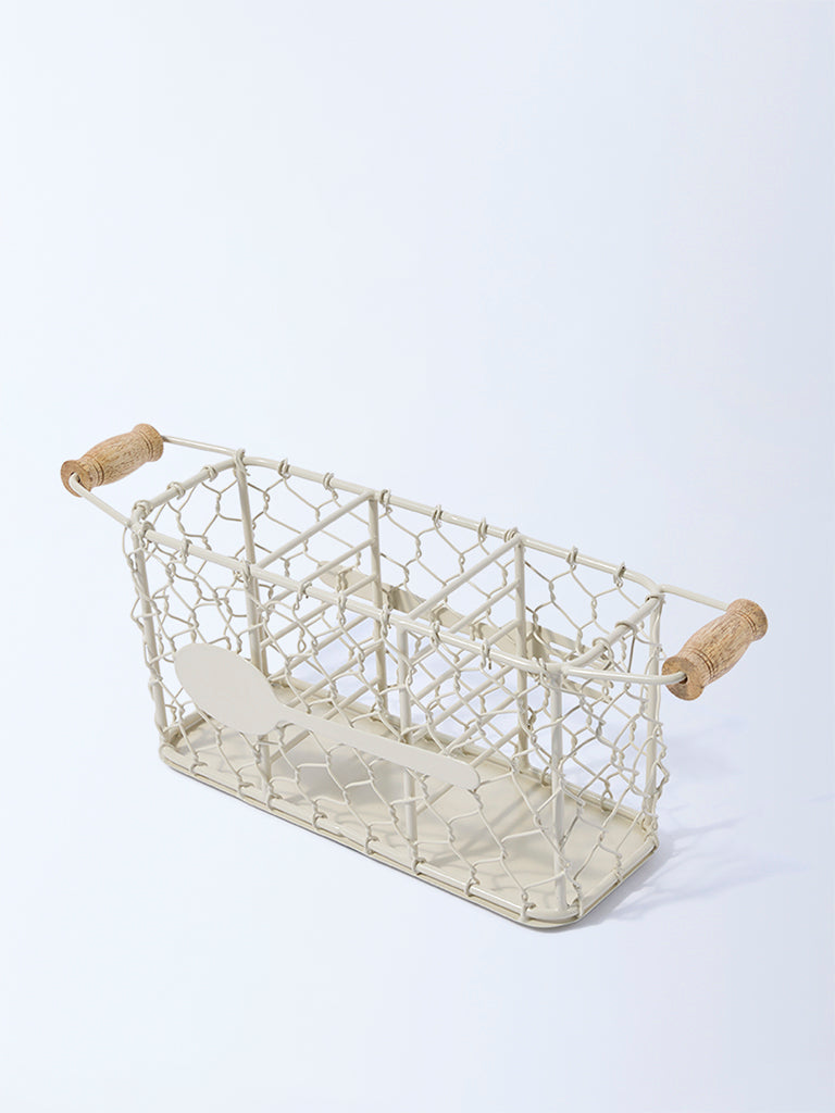 Westside Home Ivory Wired Cutlery Caddy