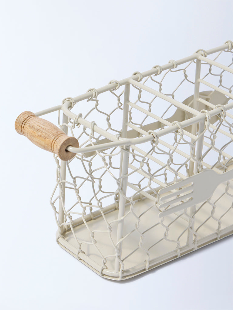 Westside Home Ivory Wired Cutlery Caddy