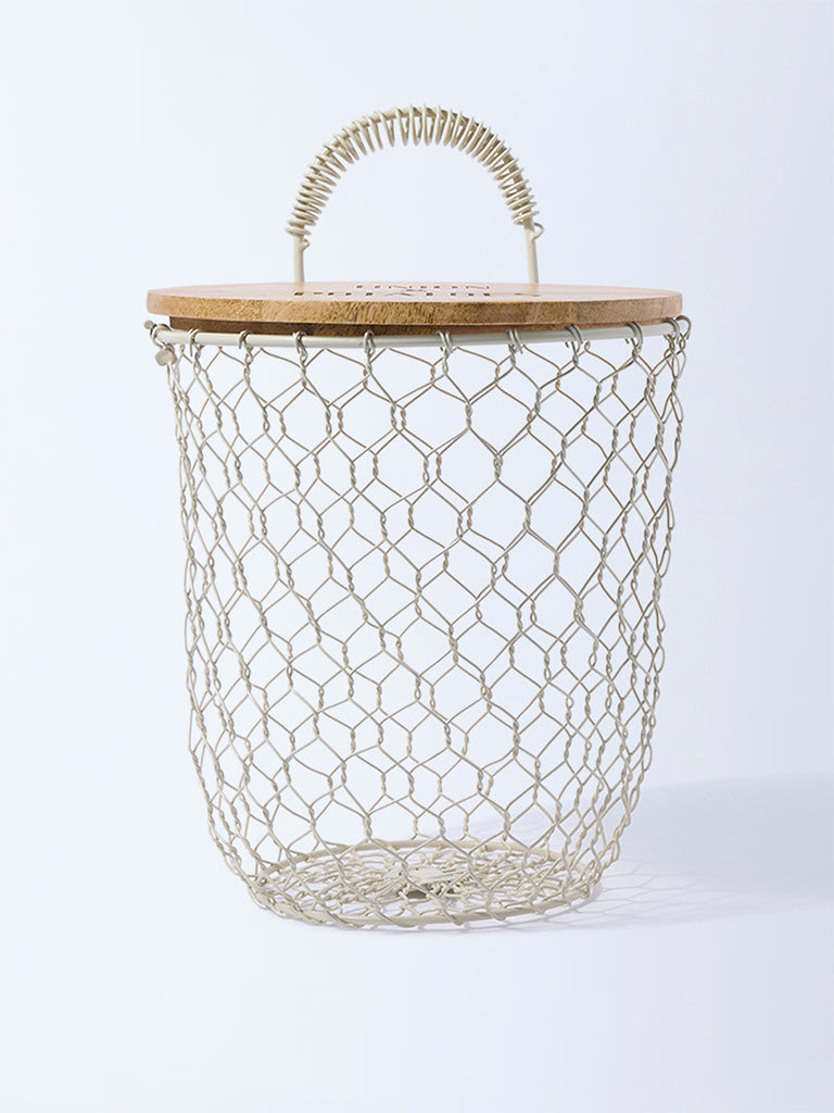 Westside Home Ivory Onion and Potatoes Storage Basket