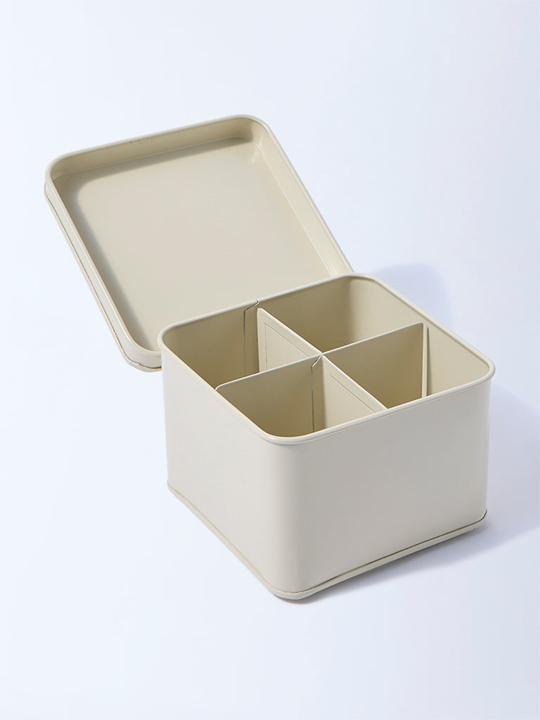 Westside Home Ivory Typographic Tea Box