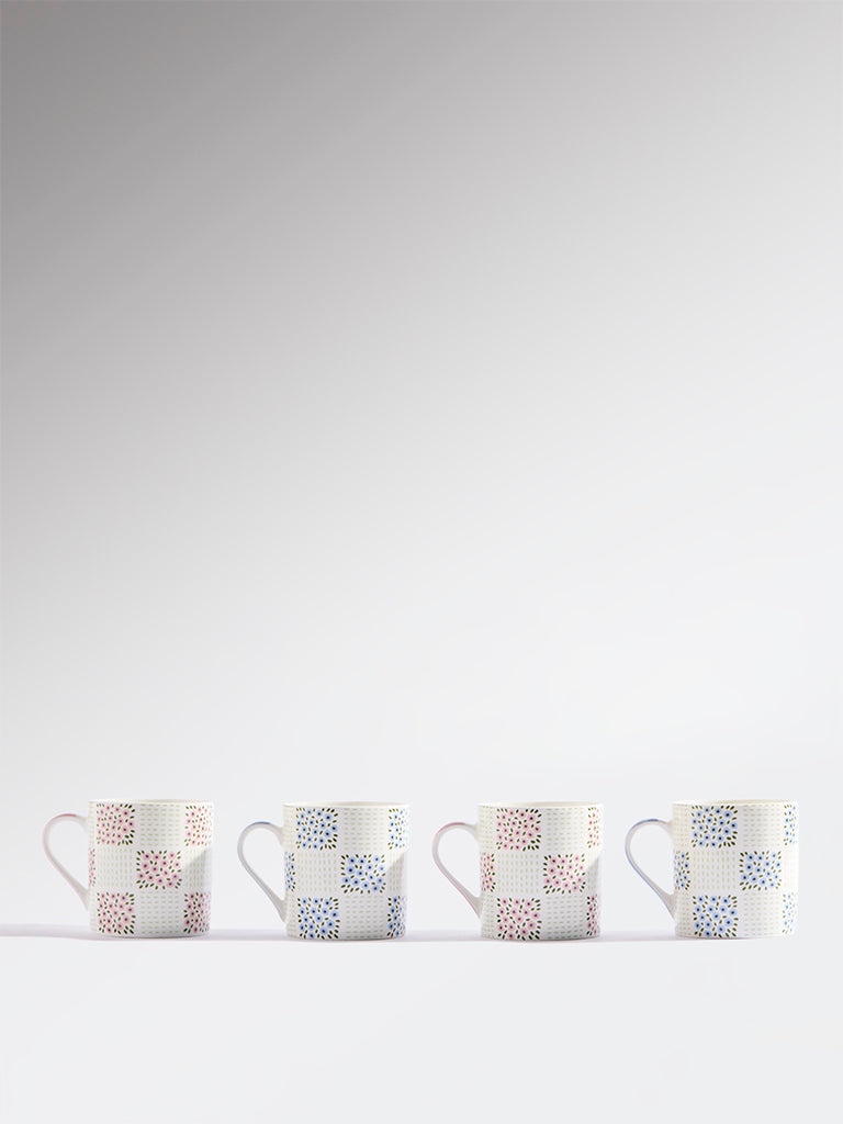 Westside Home Multicolor Ditsy Floral Mugs (Set of 4)