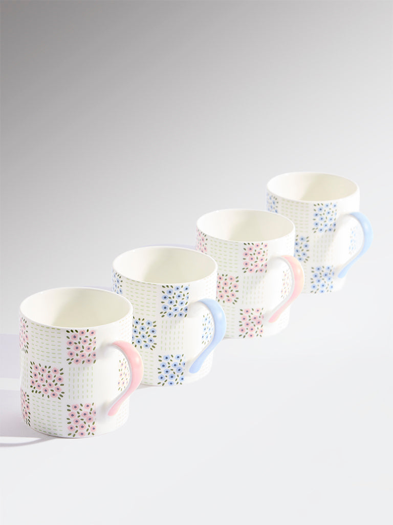 Westside Home Multicolor Ditsy Floral Mugs (Set of 4)