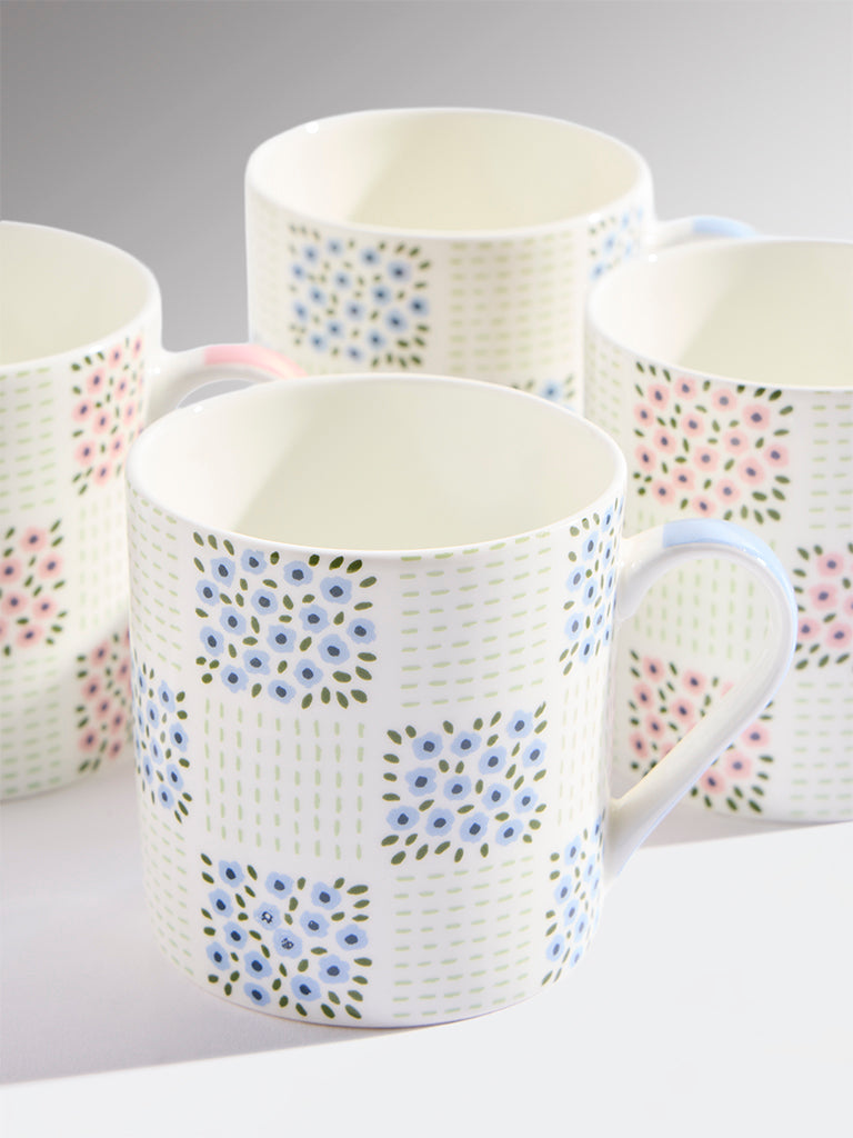 Westside Home Multicolor Ditsy Floral Mugs (Set of 4)