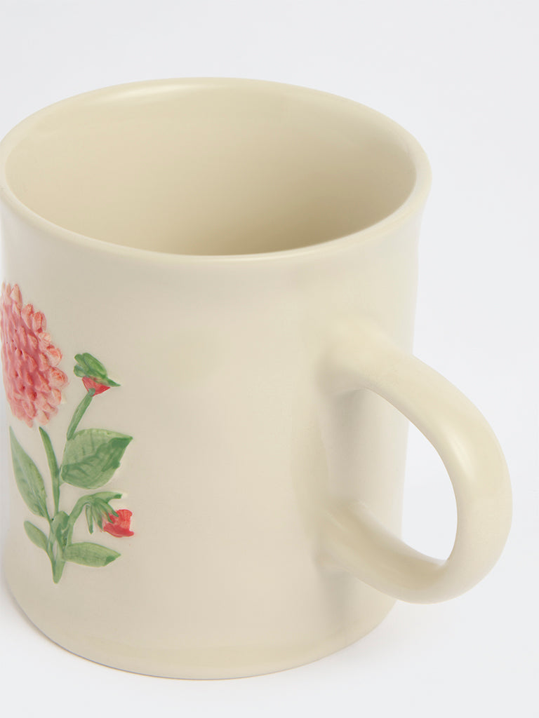 Westside Home Red Floral Embossed Mug