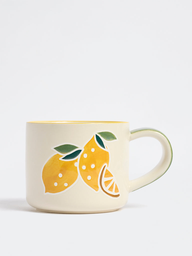 Westside Home Yellow Lemon Design Mug