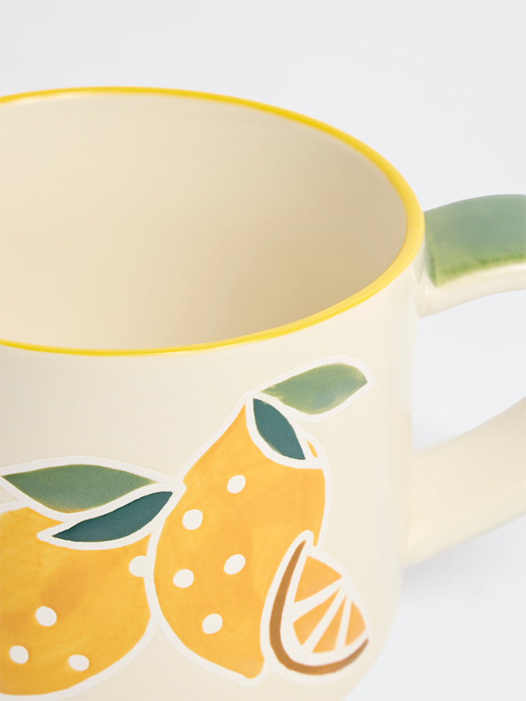 Westside Home Yellow Lemon Design Mug