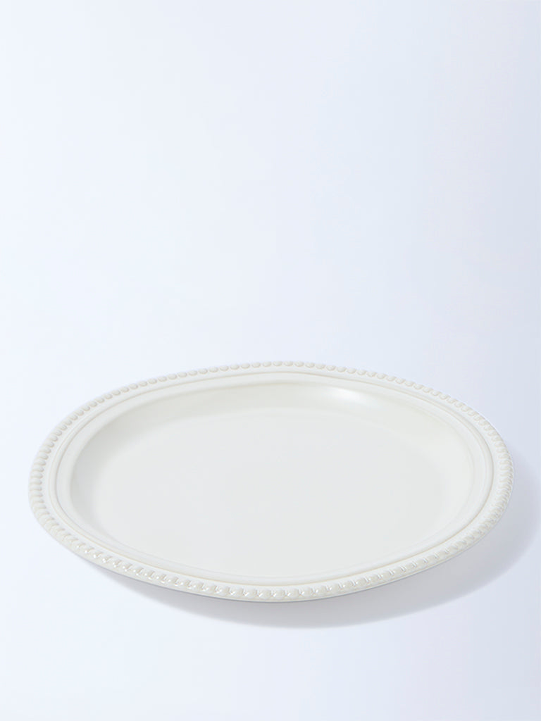 Westside Home White Beaded Dinner Plate