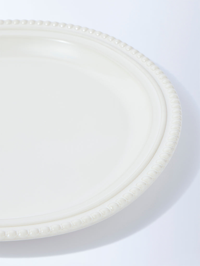 Westside Home White Beaded Dinner Plate